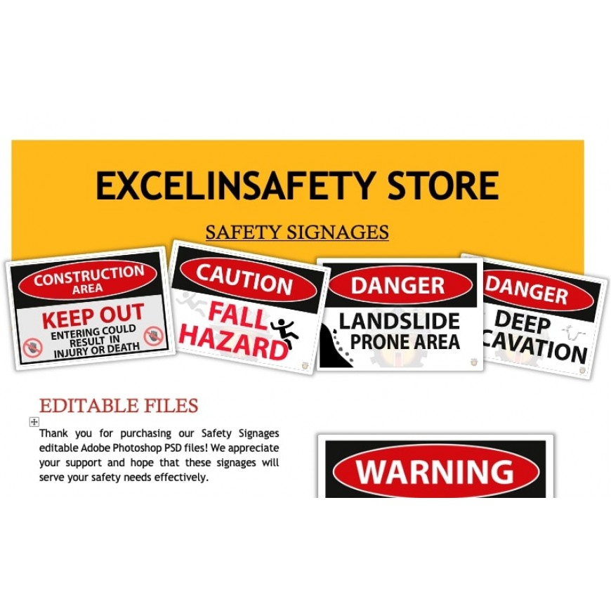 Safety Signages Editable Files